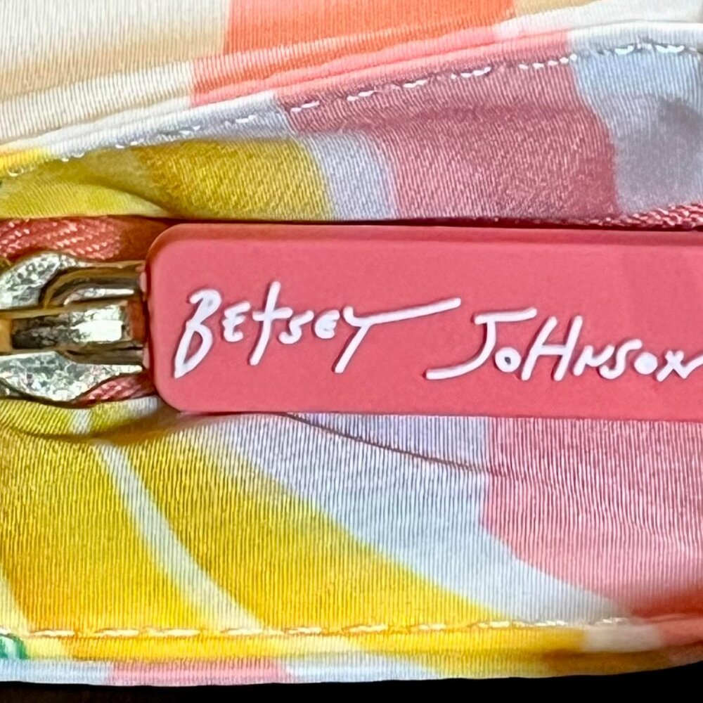 New With Tags! Betsey Johnson Pink Banana Striped Insulated Lunch Tote Bag - Picture 9 of 10